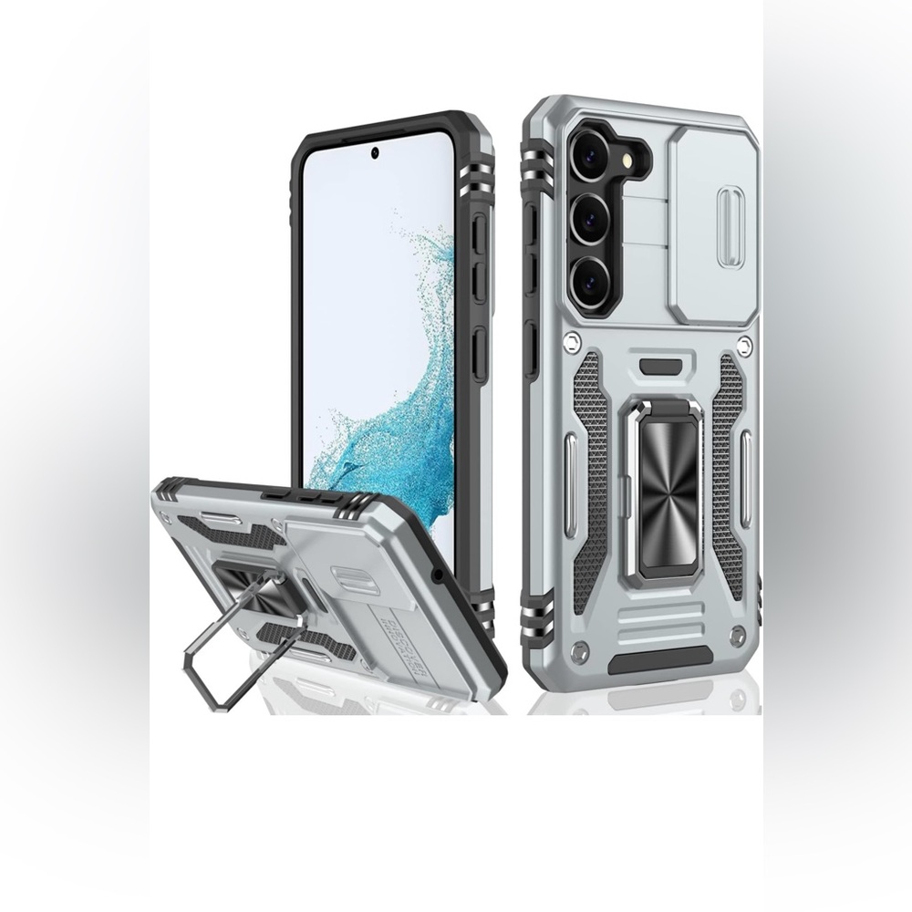 IKAZZ for Galaxy S23 Case with Camera Cover,Pass 16ft Drop Test Military Grade